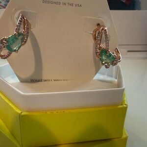 Chic Gold and Green Gemstone Earrings